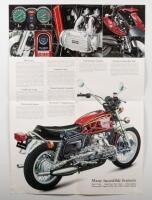 HONDA 500 FOUR GOLD WING: A collection of 4 Honda motorcycle promotional items, 4 page the ultimate Honda foldout, Honda 500 four foldout, 1984 Honda motorcycles full range foldout, stamped Joe Cook Honda, North Essendon, Honda Gold Wing GL 1000 [Location - 3