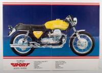 MOTO GUZZI: A Moto Guzzi V7 fold out brochure, a magnificent V7 750 sport poster once unfolded, printed in Italy [Location: Melbourne] - 2