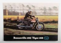 TRIUMPH: A Triumph Bonneville 650, Tiger 650 fold out brochure, a Triumph engineering company ltd brochure, printed in England&nbsp; [Location: Melbourne]