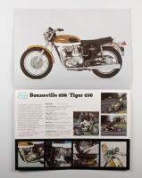 TRIUMPH: A Triumph Bonneville 650, Tiger 650 fold out brochure, a Triumph engineering company ltd brochure, printed in England&nbsp; [Location: Melbourne] - 2