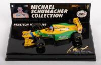 MODEL CARS: A collection of three model cars featuring a Revell scale 1:43, 1956-57 Ferrari 250GT in box, a Dinky 1965 MGB GT in damaged box and also a Micro Champs Benetton Ford B193, part of the Michael Schumacher Collection Edition 64, number 12 in box - 4