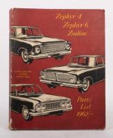 FORD ZEPHRY: A 'Ford Zephry 4 - 6 Zodiac' book parts&nbsp;list 1962&nbsp;