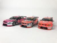 FORD: Three 1:18 scale Ford Falcon V8 racing cars produced by Classic Carlectables (NB description)