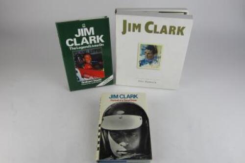 JIM CLARK: Three Jim Clark related items. Eric Dymock signature.