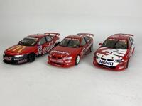 HOLDEN: Three 1:18 scale Holden Commodore V8 racing cars produced by AutoArt (NB description)