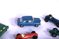 MODEL CARS: Seven assorted die cast 1:63 scale models from Lesney including Ferrari 250 Lusso, Rolls-Royce Silver Cloud, Aston Martin DBR1 and Maserati 4CL, plus one plastic MGA, all unboxed [Location: Sydney] - 4
