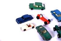 MODEL CARS: Seven assorted die cast 1:63 scale models from Lesney including Ferrari 250 Lusso, Rolls-Royce Silver Cloud, Aston Martin DBR1 and Maserati 4CL, plus one plastic MGA, all unboxed [Location: Sydney] - 7