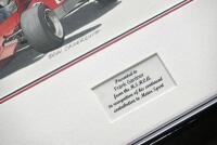 FRANK GARDNER: A framed print of Frank Gardner by artist Brian Caldersmith, presented to the driver by the HSRCA in recognition of his contribution to motor sport, 53cm x 58cm [Location: Sydney] - 2