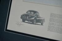 JOHN FRANCIS: Limited edition framed and glazed print (one of 250) depicting the Jaguar XK120, signed by Stirling Moss, Norman Dewis and the artist, 56cm x 74cm [Location: Sydney] - 3