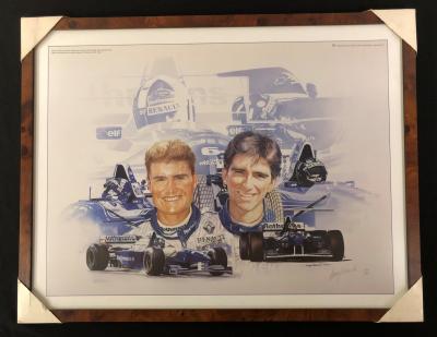 WILLIAMS: A Craig Warwick print of David Coulthard and Damon Hill. L.E 209/500