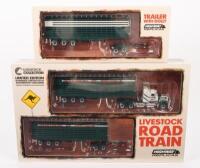 MACK ROAD TRAIN:&nbsp;A 1:64&nbsp;scale Mack livestock&nbsp;road train, with an extra trailer with dolly, making it a triple, finished in the RTA&nbsp;livery