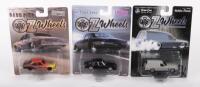 OZ WHEELS: A trio of 1:64 scale Oz Wheels models, 2 Holden HJ sedan with monza front, 1 Holden HJ sandman panel van