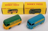 DINKY TOYS: 2&nbsp;Dinky toys miniatures model vans, numbers 25B and 25BV both&nbsp;are Peugeot D3A, one with Lampe Mazda livery, the other with Cibie livery