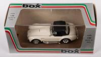 AC SHELBY COBRA: A 1:43 scale AC Shelby cobra, finished in white with a black roof