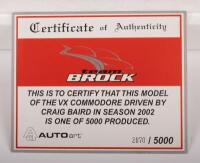 HOLDEN COMMODORE: A 1:18 scale Holden VX Commodore, the number #54 race car, asraced for Team Brock, driver by Craig Baird, limited edition 2070/5000 - 3