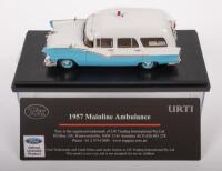 FORD MAINLINE AMBULANCE:&nbsp;A 1:43 scale 1957 Ford Mainline ambulance&nbsp;model, finished in white & blue&nbsp;paintwork