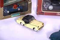 TRIUMPH: Seven die cast Triumph TR3 & TR3A models of various scales and makers, three in original boxes and three unboxed [Location: Sydney] - 5