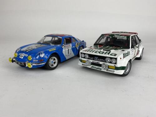 RALLY CARS: Two 1:18 Rally Cars. Alpine and Fiat models (NB description)