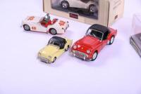 TRIUMPH: Six die cast Triumph TR2 & TR3 models of various scales and makers, three in original boxes and three unboxed [Location: Sydney] - 6