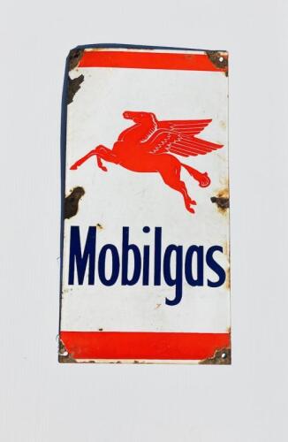 ENAMEL SIGN: A Mobilgas enamel petrol pump sign [Location: Sydney]