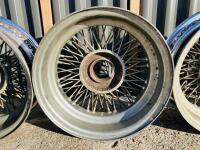 JAGUAR WIRE WHEELS: A set of five Jaguar chrome wire wheel rims from a 4.2 Series 2 E-type [Location: Sydney] - 8
