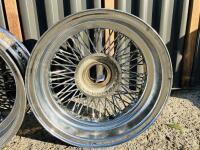 JAGUAR WIRE WHEELS: A set of five Jaguar chrome wire wheel rims from a 4.2 Series 2 E-type [Location: Sydney] - 11