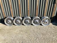 JAGUAR WIRE WHEELS: A set of five Jaguar chrome wire wheel rims from a 4.2 Series 2 E-type [Location: Sydney] - 18