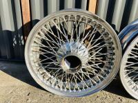 JAGUAR WIRE WHEELS: A set of five Jaguar chrome wire wheel rims from a 4.2 Series 2 E-type [Location: Sydney] - 19