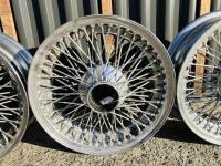 JAGUAR WIRE WHEELS: A set of five Jaguar chrome wire wheel rims from a 4.2 Series 2 E-type [Location: Sydney] - 22