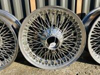 JAGUAR WIRE WHEELS: A set of five Jaguar chrome wire wheel rims from a V12 E-type [Location: Sydney] - 4