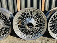 JAGUAR WIRE WHEELS: A set of five Jaguar chrome wire wheel rims from a V12 E-type [Location: Sydney] - 5