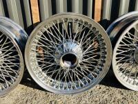 JAGUAR WIRE WHEELS: A set of five Jaguar chrome wire wheel rims from a V12 E-type [Location: Sydney] - 6