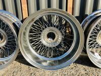 JAGUAR WIRE WHEELS: A set of five Jaguar chrome wire wheel rims from a V12 E-type [Location: Sydney] - 11