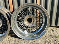 JAGUAR WIRE WHEELS: A set of five Jaguar chrome wire wheel rims from a V12 E-type [Location: Sydney] - 12
