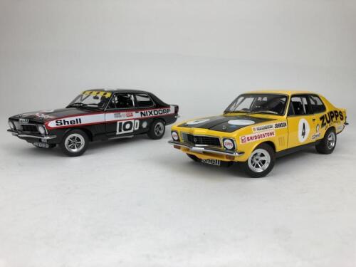 HOLDEN: Two 1:18 scale Holden Torana XUI racing cars produced by AutoArt (NB description)