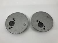 AIR FILTERS: A pair of 'Pancake' type wire mesh air filters to suit S.U. 1 1/2-inch carburettors [Location: Sydney] - 2
