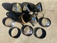 LUCAS HEADLAMPS: A collection of Lucas MB148 'King of the Road' headlamps from a 1950s Rover including five outer shells, plus three side lamps, three miscellaneous glass lenses and sundry bezels [Location: Sydney] - 8