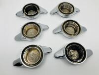KNOCK ON SPINNERS: A set of six chrome twin ear knock-on spinners [Location: Sydney] - 2
