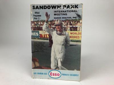 SANDOWN PARK: A 1963 Sandown Park International Meeting Official Programme. Jack Brabham on front cover