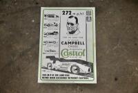 CASTROL: A reproduction unframed advertising poster depicting Sir Malcolm Campbell&rsquo;s Bluebird by Motormedia Publications [Location: Sydney]