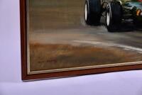 DION PEARS (British, 1929-1985): oil on canvas. Jim Clark winning the 1968 South African Grand Prix in his Lotus 49, framed and signed by the artist in the lower margin [Location: Sydney] - 2