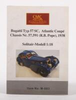 TYP 57 SC: A highly detailed 1:18 scaled model of a Bugatti Type 57 SC Atlantic Coupe in French Blue by CMC - 2