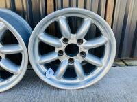 ALLOY WHEELS: A set of Compomotive 'Minilite' style alloy wheels, 15 x 7.00 from a racing Jaguar Mark II [Location: Sydney] - 12