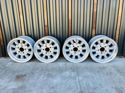 ALLOY WHEELS: A set of four Performance 'Minilite' style 15 x 7.00 alloy wheels, stamped AS1638, from a racing Jaguar Mark II [Location: Sydney]