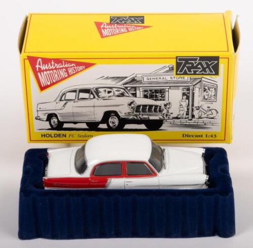 HOLDEN FC SEDAN: A 1:43 scale Holden FC sedan, finished in white and red paintwork