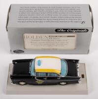 HOLDEN FB SEDAN:&nbsp;A 1:43 scale Holden FB&nbsp;sedan, part of the Aussie taxi series, this one is finished in the Suburban&nbsp;taxi&nbsp;livery