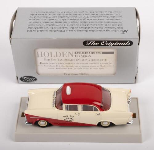 HOLDEN FB SEDAN: A 1:43 scale Holden FB sedan, part of the Aussie taxi series, this one is finished in the Red top taxi service livery