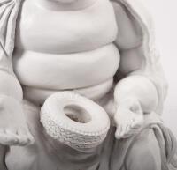 MICHELIN: An excellent Michelin Bibendum&nbsp;clay sculpture by Australian Artist Terry Lawrie&nbsp;featuring Bibendum&nbsp;as a Madonna and Child&nbsp;pose reminiscent of the famous Leonardo Da Vinci sculpture, approx 39cm high [Location: Melbourne] - 3