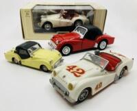 TRIUMPH: Six die cast Triumph TR2 & TR3 models of various scales and makers, three in original boxes and three unboxed [Location: Sydney] - 2