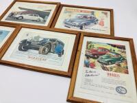 FRAMED POSTCARDS: A collection of five framed postcards featuring period advertising for Morris, M.G. and Jaguar [Location: Sydney] - 3
